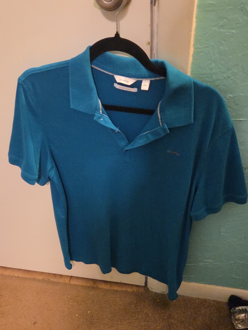 Calvin Klein Teal Men's Polo Shirt